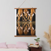 Drei Impalas trinken nachts zusammen Wandteppich Mit Holzrahmen (Schlafzimmer)