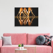 Drei Impalas trinken zusammen in der Nacht Leinwanddruck (Insitu (Wohnzimmer))