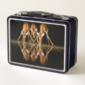 Drei Impalas trinken zusammen in der Nacht Metall Brotdose (Rückseite)