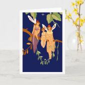 "Drei in einem Baum" Gruß-Karte Karte (Gelbe Blume)