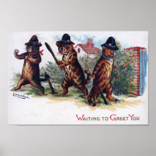 Drei Ingwerkatzen, Louis Wain Poster