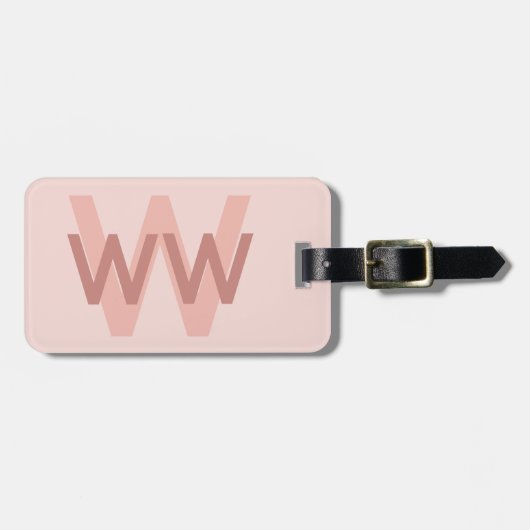 Drei Initials Stilvolle Gepäckmarke Gepäckanhänger (Vorderseite horizontal)