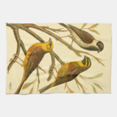Drei inländische Vögel auf einer Zweigniederlassun Geschirrtuch (Horizontal)