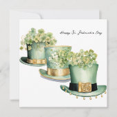 Drei Irish St Patrick's Day Leprechaun Hats Karte (Vorderseite)