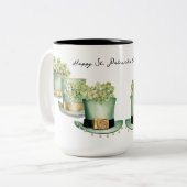 Drei Irish St Patrick's Day Leprechaun Hats Zweifarbige Tasse (Vorderseite Links)