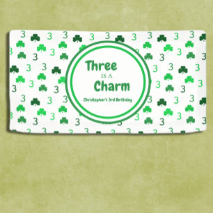 Drei ist ein Charm St Patrick's Day 3. Geburtstag Banner
