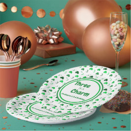 Drei ist ein Charm St Patrick's Day 3. Geburtstag Pappteller