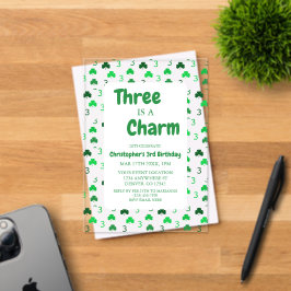 Drei ist ein Charme St. Patrick's Day 3. Geburtsta Acryleinladungen