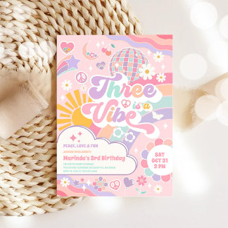 Drei ist eine Stimmung Sonnenregenbogen Disco 3. G Einladung