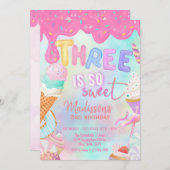 drei ist so eine süße Einladung (Vorne/Hinten)