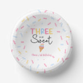 Drei ist so süße Eiscreme 3. Geburtstag Party Pappteller (Vorderseite)
