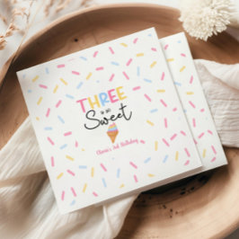 Drei ist so süße Eiscreme 3. Geburtstag Party Serviette