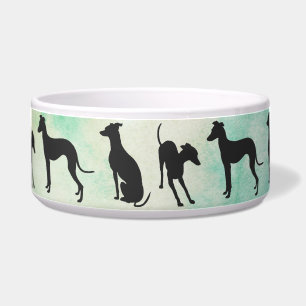 Drei italienische Greyhound-Silhouetten Napf
