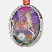 Drei italienische Greyhounds Ornament Aus Metall (Links)