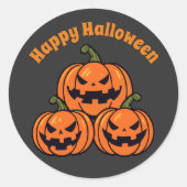 Drei-Jack-Kürbis Runder Aufkleber (Vorderseite)