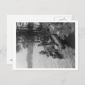 Drei Jäger mit Kanus auf der Shore-Fotografie Postkarte (Vorne/Hinten)