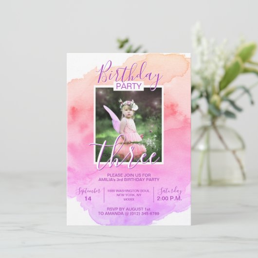 DREI JAHRE DES 3. JAHRES EINLADUNG (Stehend Vorderseite)