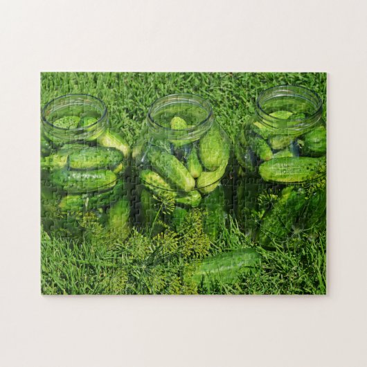 Drei Jars Gurken und Dill on Grass Puzzle (Horizontal)