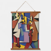 Drei Jazz Musicians Wall Tapestes Wandteppich Mit Holzrahmen (Vorderseite)