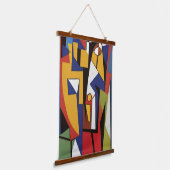 Drei Jazz Musicians Wall Tapestes Wandteppich Mit Holzrahmen (Gewinkelt)