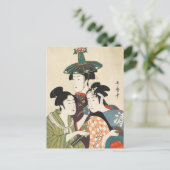 Drei junge Männer oder Frauen, Utamaro Postkarte (Stehend Vorderseite)