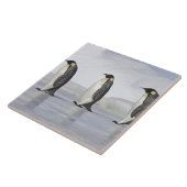 Drei Kaiser-Pinguine, Schnee-Hügel-Insel Fliese (Seite)