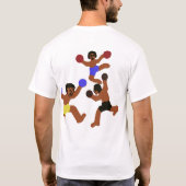 Drei Kämpfer – T-Shirt mit dynamischer Bewegung (Rückseite)