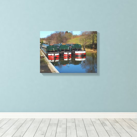 Drei Kanalboote Leinwanddruck (Insitu (Holzboden))