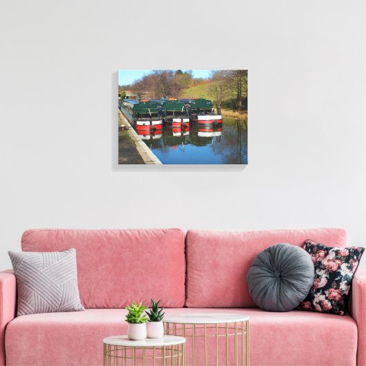 Drei Kanalboote Leinwanddruck (Insitu (Wohnzimmer))