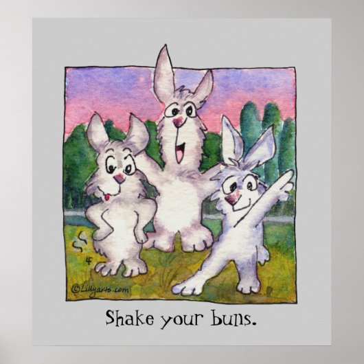 Drei-Kaninchen-Cartoon-Poster Poster (Vorne)