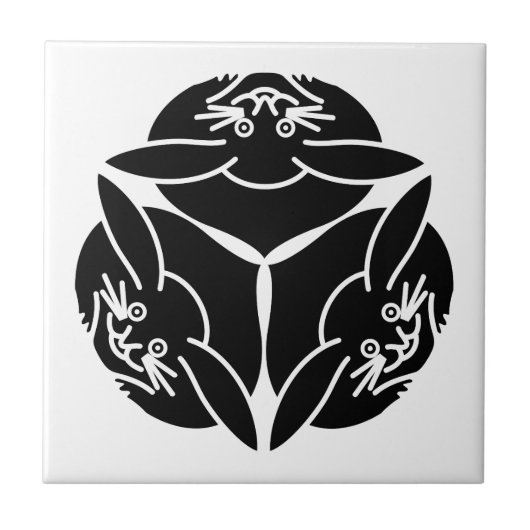 Drei Kaninchen Fliese (Vorderseite)