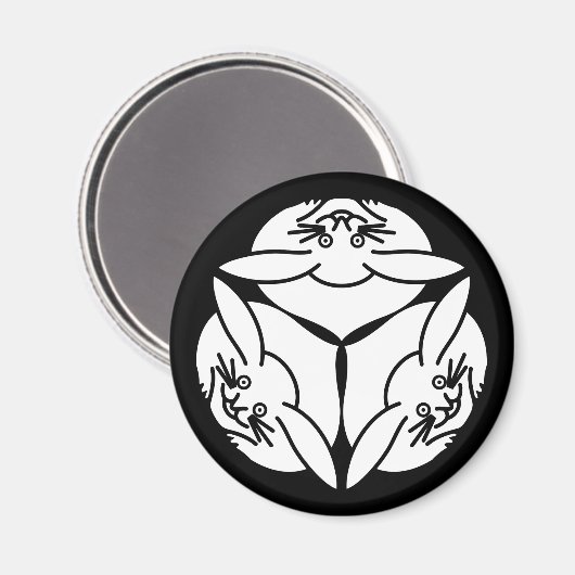 Drei Kaninchen Magnet (Vorderseite/Rückseite)