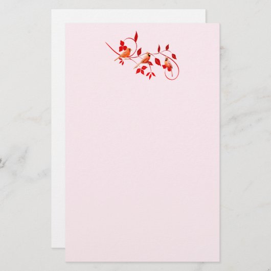 Drei Kardinäle Briefpapier (Vorne/Hinten)