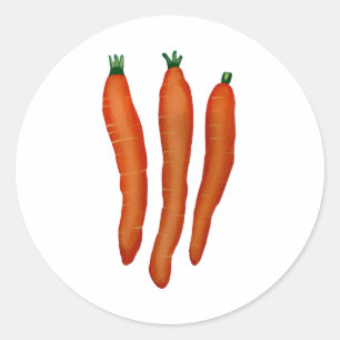 Drei Karotten auf Aufklebern Runder Aufkleber