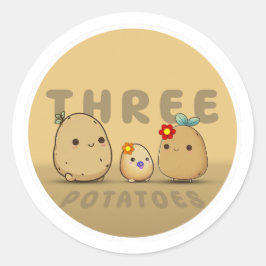 Drei Kartoffeln Runder Aufkleber