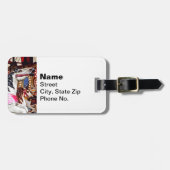 Drei Karusselle Pferde schließen Gepäckmarke Gepäckanhänger (Vorderseite horizontal)