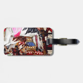 Drei Karusselle Pferde schließen Gepäckmarke Gepäckanhänger (Rückseite horizontal)