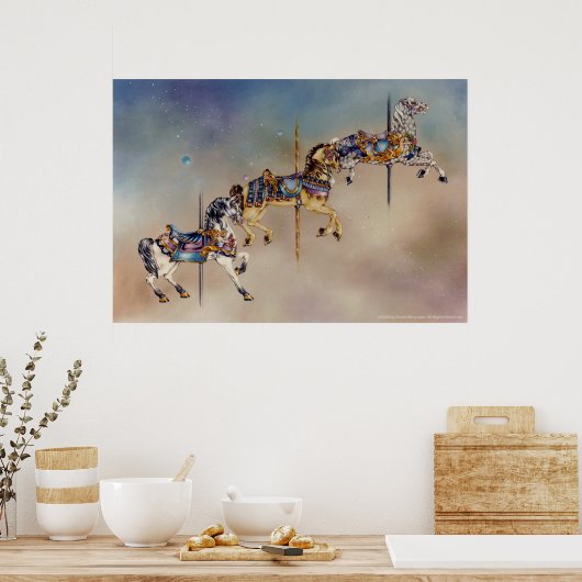 Drei Karussellpferde, schöne Kunst Poster (Küche)