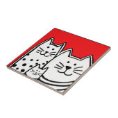 Drei Kätzchen im Rot Fliese (Seite)