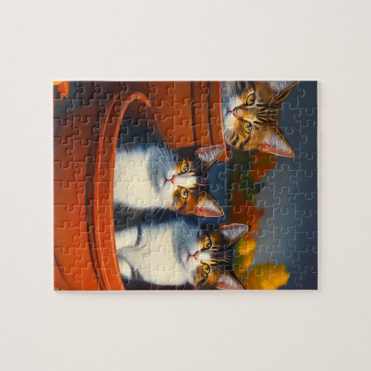 Drei Kätzchen in Blume Pots, Jigsaw Puzzle (Horizontal)