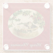 Drei Kätzchen in einem Korbglas-Untersetzer Glasuntersetzer (Rückseite)