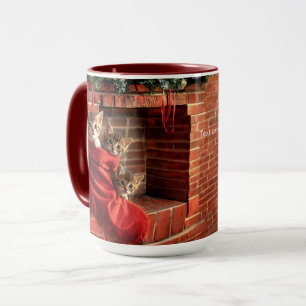 Drei Kätzchen in einer Weihnachtsstrumpf-Feiertags Tasse