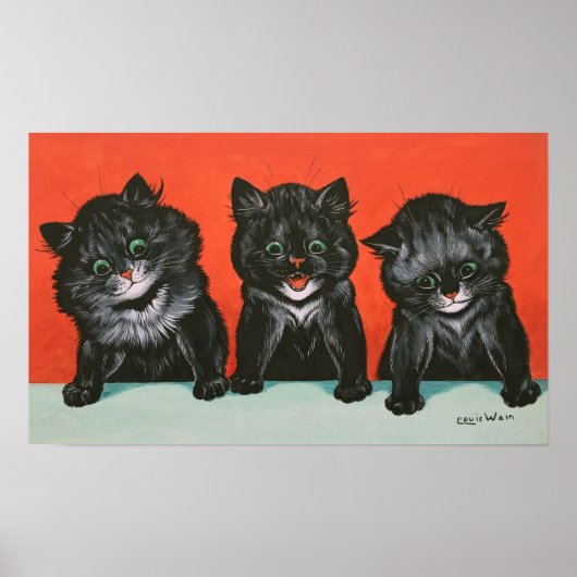 Drei Kätzchen, Louis Wain Poster (Vorne)