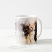 Drei Kätzchen niedlich und schön im Wasser Kaffeetasse (VorderseiteRechts)