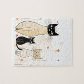 Drei Kätzchen und Blume Puzzle (Horizontal)