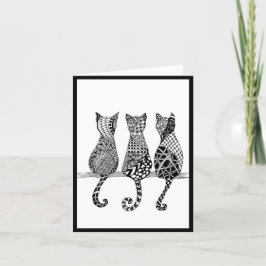 Drei Katzen auf einem Zweig Karte