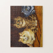 Drei Katzen auf persischem Rug von Louis Wain Puzzle (Vertikal)