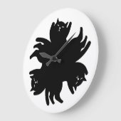 Drei Katzen. Chic. Niedlich. Cool Große Wanduhr (Winkel)
