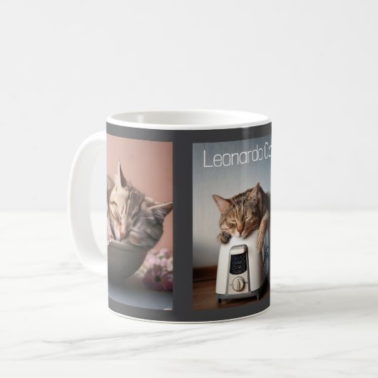 Drei Katzen-Collage Kaffeetasse (Vorderseite Links)