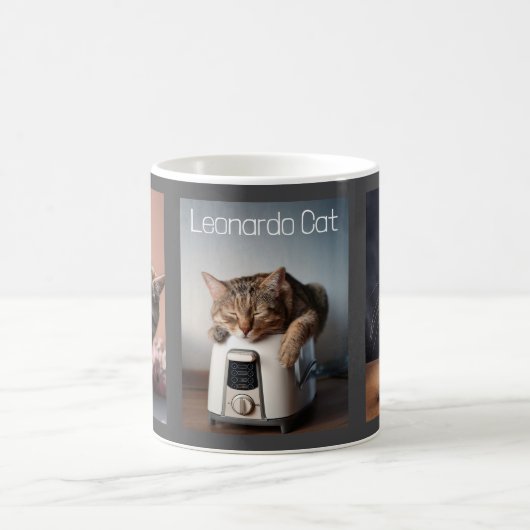 Drei Katzen-Collage Kaffeetasse (Mittel)